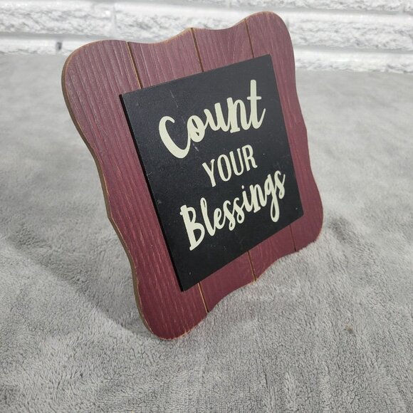 Count Your Blessings Art Home Decor Religious Christian Tabletop S40E - Picture 2 of 9